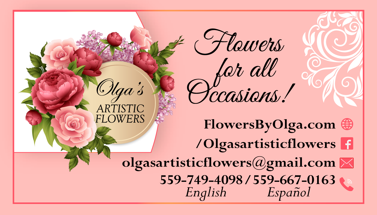 Online Flowers Business Cards