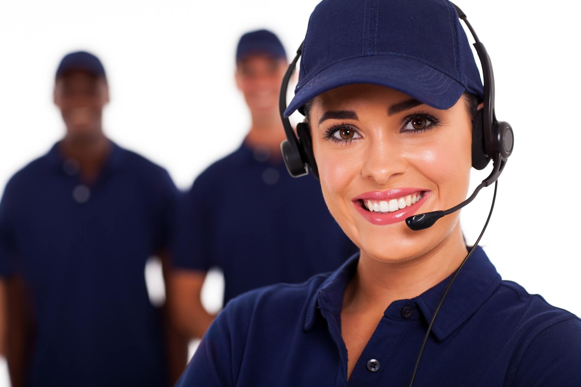 Technical support call center operator and team