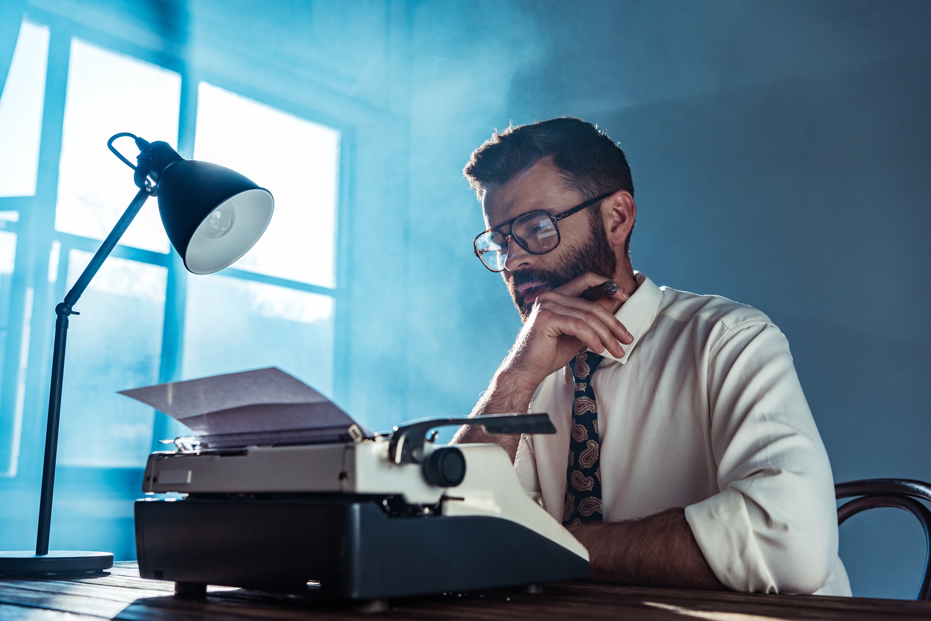 Journalist writing a story