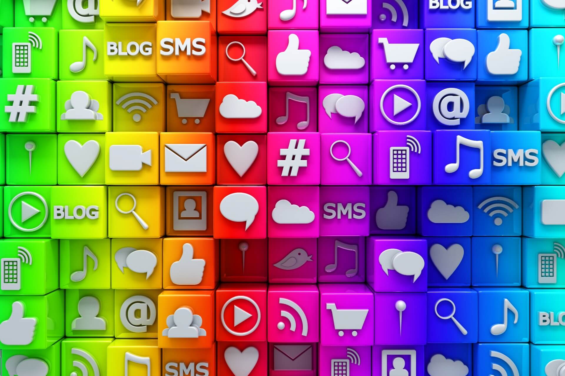 Color blocks with social media icons 