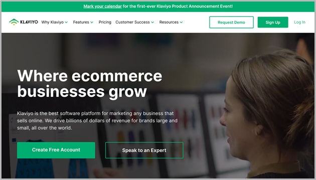 Klaviyo website screenshot