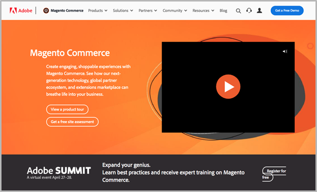 Magento website screenshot 