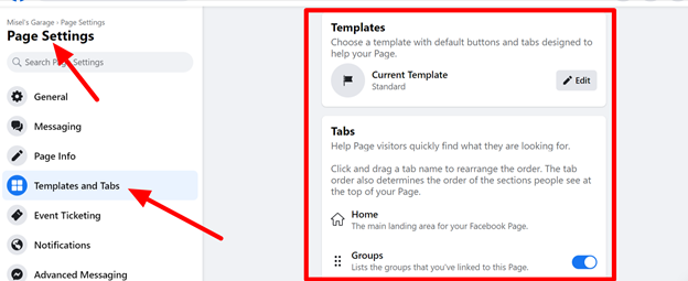 Choosing the Right Page Template & Tabs