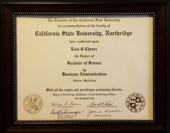 Luis Chavez Bachelor's Degree