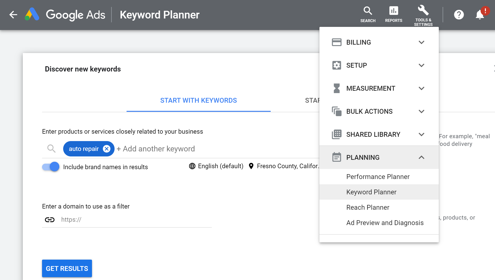 Google Keyword Planner