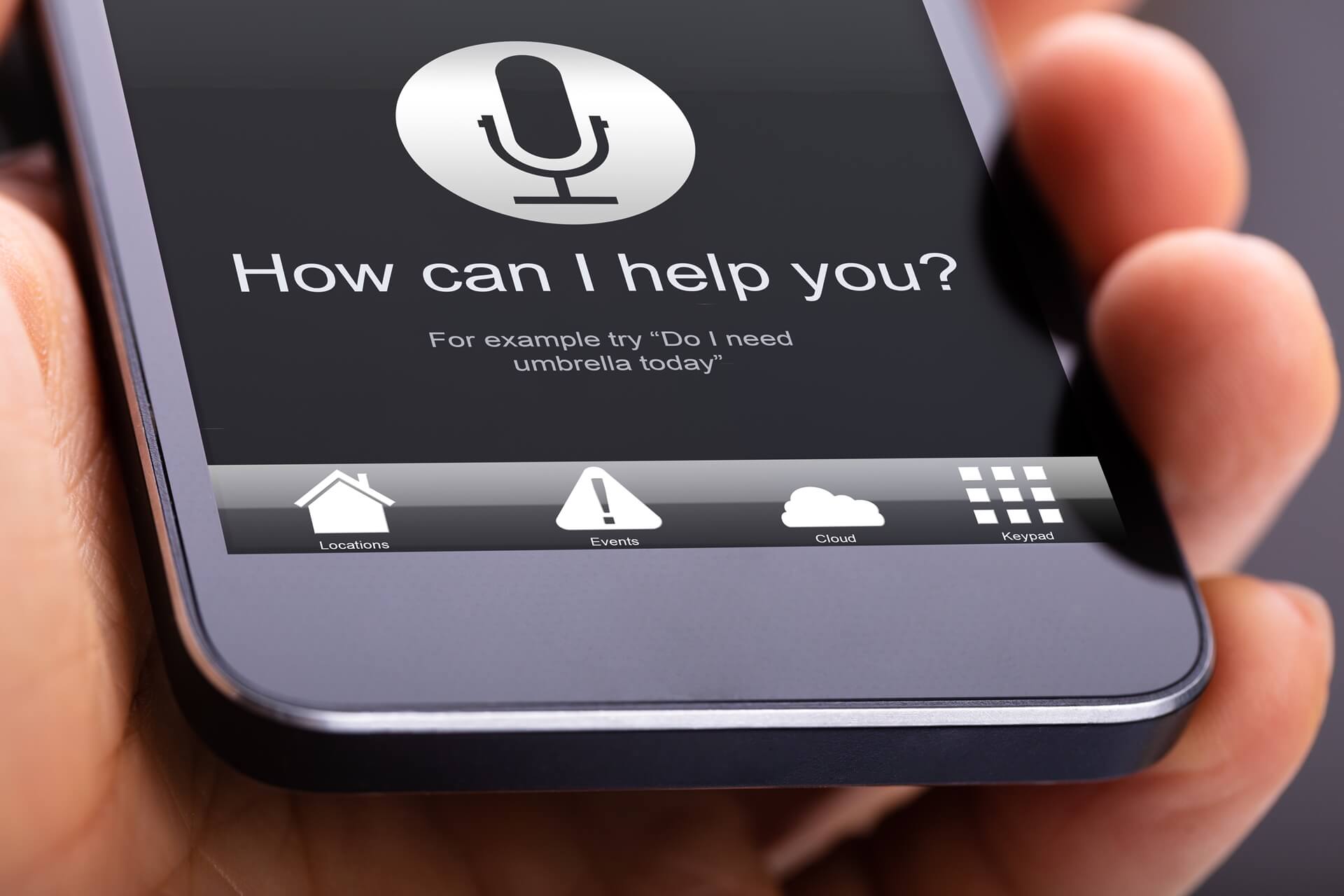 Voice search screen on a smartphone