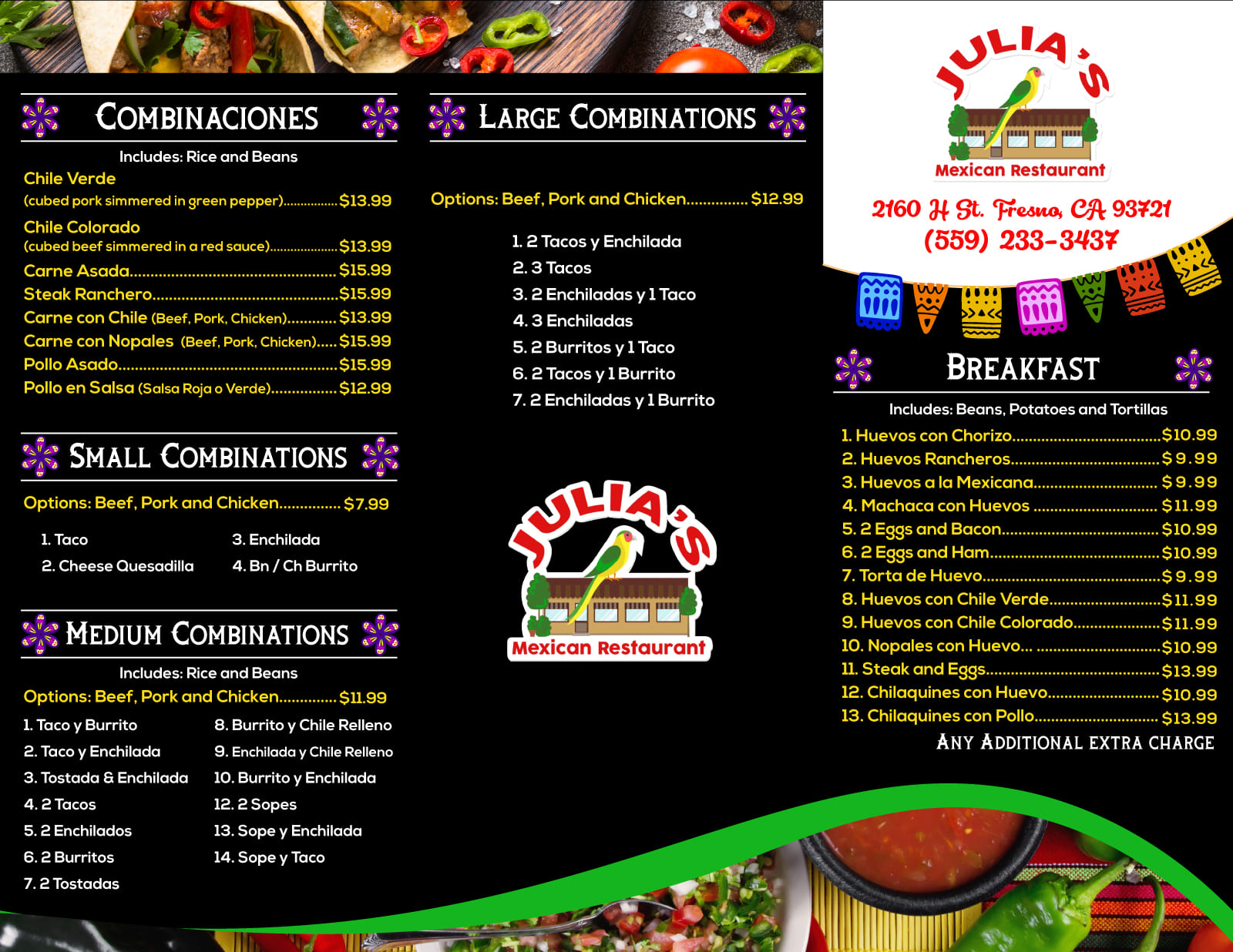 1-13 Hot Sandwich Menu Design