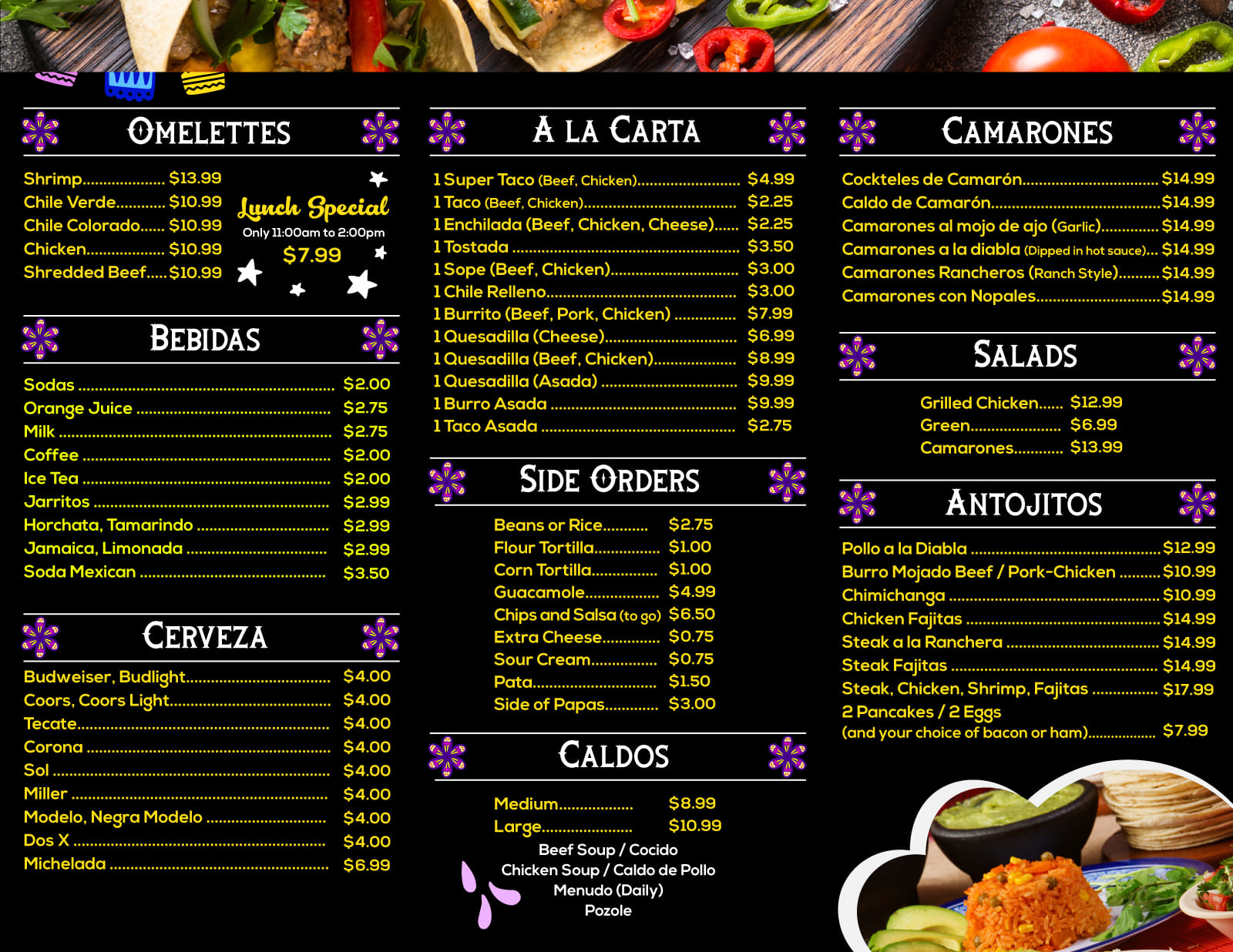 2-7 Hot Grill and Fried Chicken Sandwich Menu Design