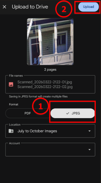 choo jpeg and click on upload