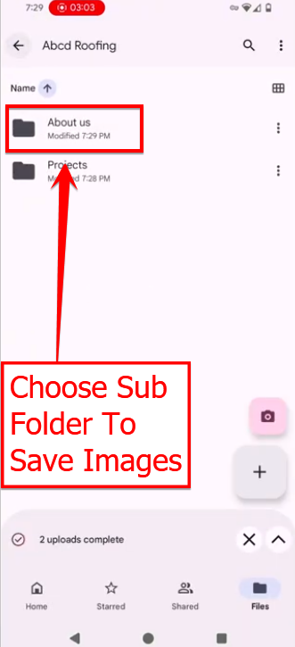 choose subfolder to save images