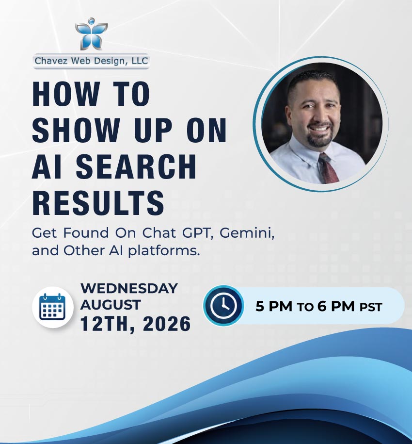 how to show up on ai searches results workshop on august 12th